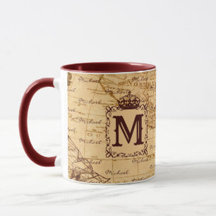 Mug Vintage antique royal king world map rustic
