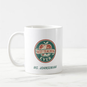 Mug Vintage Apple meilleur enseignant jamais insigne c