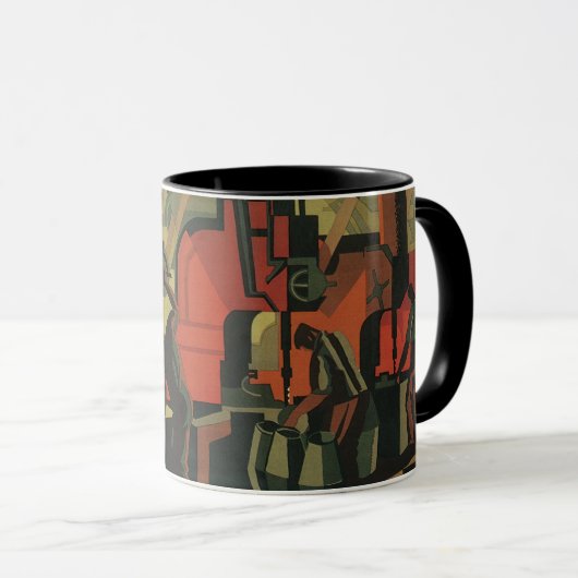 Mug Vintage Art déco Business Fabrication industrielle (Devant droit)