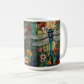 Mug Vintage art nouveau dragonfly boho chic (Devant droit)