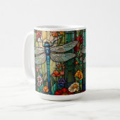 Mug Vintage art nouveau dragonfly boho chic (Devant gauche)