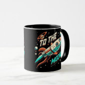 Mug Vintage Au Moon Rocket ship (Devant droit)