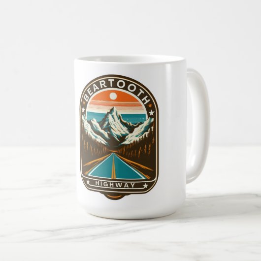 Mug vintage Beartooth Highway us 212 montana road (Devant droit)