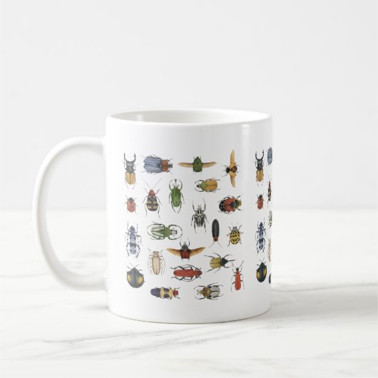 Mug Vintage Beetle Insect Pattern Entomology Nature (Gauche)