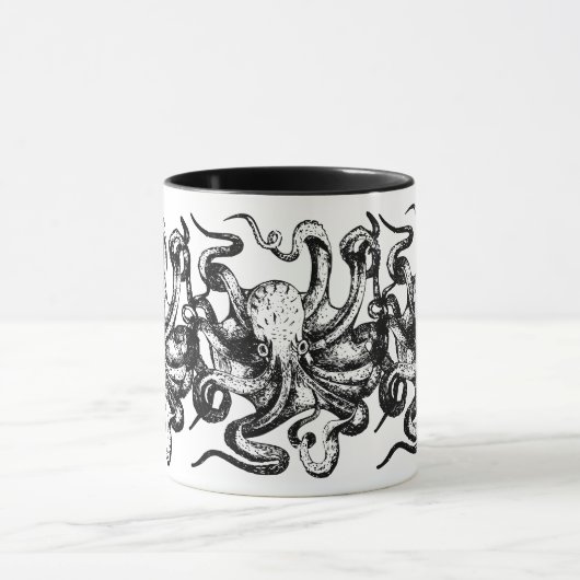 Mug Vintage Black Octopus (Centre)