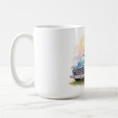 Mug Vintage Blue Truck with Easter Eggs & Tulips (Gauche)