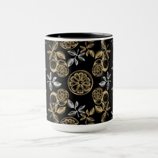 Mug Vintage Botanique Gold Et Silver Print (Centre)