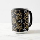 Mug Vintage Botanique Gold Et Silver Print (Devant droit)