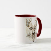 Mug Vintage Buck avec Holly et Berries Noël (Devant droit)