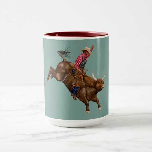 Mug Vintage bull équitation cowboy (Centre)