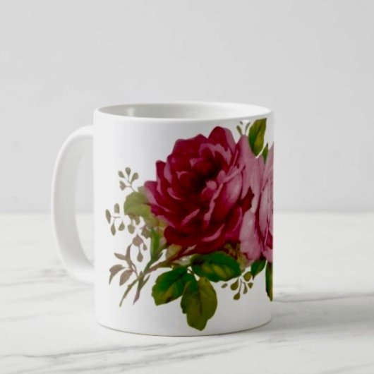 Mug Vintage Cabbage Rose Elegance
