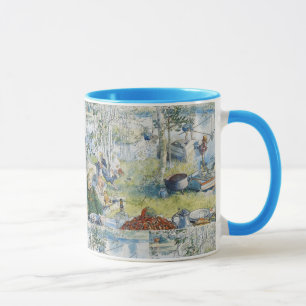 Mug Vintage Carl Larsson Cray Pêche Avec La Famille