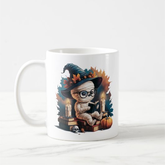 Mug Vintage Cartoon Mummy Gothic, Vibes d'Halloween (Gauche)