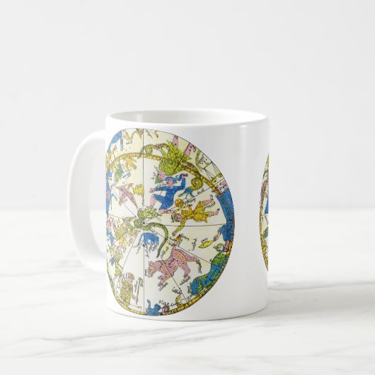 Mug Vintage céleste, sphère arabe, constellations (Devant gauche)