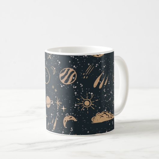 Mug Vintage Celestial Space Pattern (Devant droit)