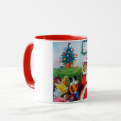 Mug Vintage Chat Noël, Louis Wain (Devant gauche)