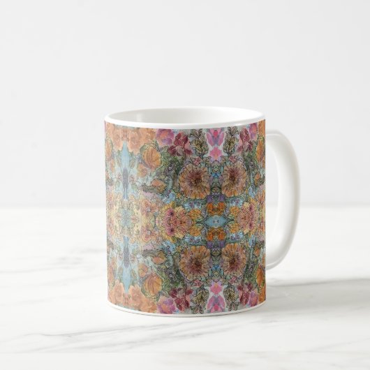 Mug Vintage Chic Flower Garden aquarelle peinture (Devant droit)
