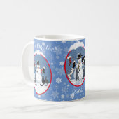 Mug Vintage Christmas Cats et Snowman drôle (Devant gauche)