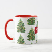 Mug Vintage Christmas Tree Holiday Nom personnalisé (Gauche)
