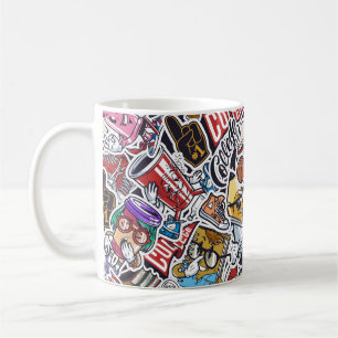 Mug Vintage collège coloré sans couture motif avec ven
