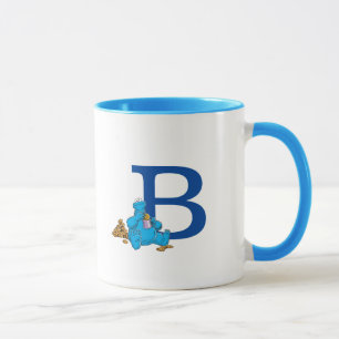 Mug Vintage Cookie Monster Manger Cookies Monogramme B