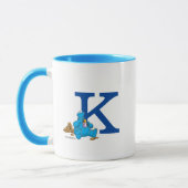 Mug Vintage Cookie Monster Manger Cookies Monogramme K (Gauche)