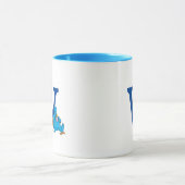 Mug Vintage Cookie Monster Manger Cookies Monogramme W (Centre)