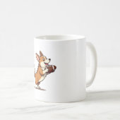 Mug Vintage Corgi Football Dog Illustration Retro Spor (Devant droit)