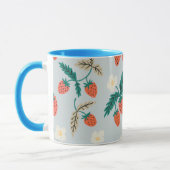 Mug Vintage Cottagecore Strawberry Pattern (Gauche)