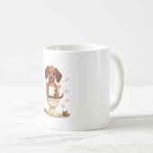 Mug Vintage Cute Dachshund on Toilet Cartoon Bathroom  (Devant droit)