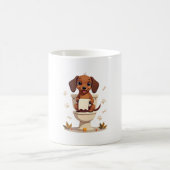 Mug Vintage Cute Dachshund on Toilet Cartoon Bathroom  (Centre)