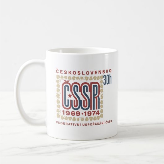 Mug Vintage Czechoslovak ČSSR Stamp Artwork (Gauche)