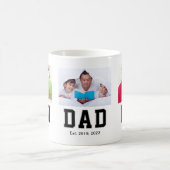 Mug Vintage Dad Established Black Text 3 Photo (Centre)