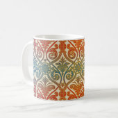 Mug Vintage Damask Contour Wallpaper - bleu violet rou (Devant gauche)