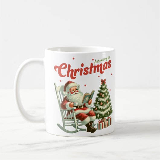 Mug Vintage d'attendre Noël Père Noël (Gauche)