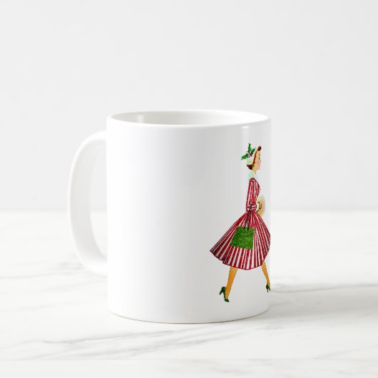 Mug vintage de Noël 1950 (Devant gauche)