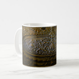 Mug vintage décoration en métal élégant floral vieux s