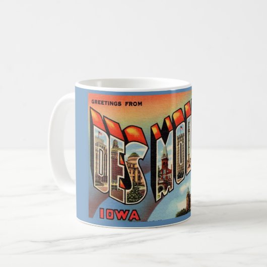 Mug Vintage Des Moines Iowa (Devant gauche)