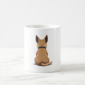 Mug Vintage Dog Back View Illustration with Big Ears P (Centre)