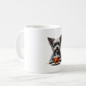 Mug Vintage Dog Holding Tea with Glasses Retro Pet Ill (Devant gauche)