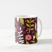 Mug Vintage Doodle Floral sans couture Motif (Devant droit)