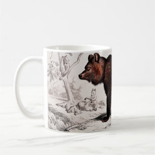 Mug vintage d'ours Brown illustré