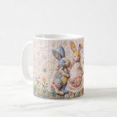 Mug Vintage Easter Bunny Quilt Style Print  (Devant gauche)