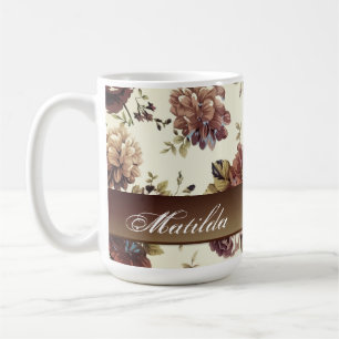 Mug Vintage Élégant Floral Personnalisé