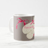 Mug Vintage élégant mitaines d'hiver ruban dentelle (Devant gauche)