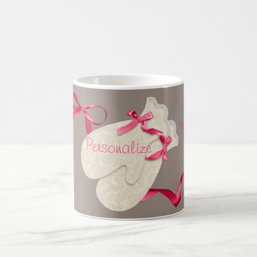 Mug Vintage élégant mitaines d'hiver ruban dentelle (Centre)