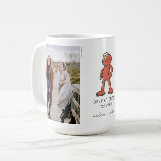 Mug Vintage Elmo | Meilleurs Amis - Photo (Devant gauche)