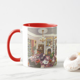 Mug Vintage Enveloppement de Noël présente dans le sal