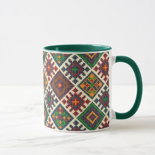Mug Vintage européen Broderie Motif Abstrait