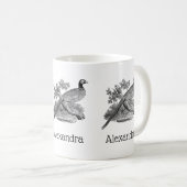 Mug Vintage faisan Jeu Oiseau Dessin BW (Devant droit)